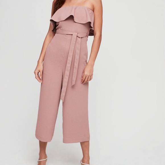 Babaton Flutter strapless, ruffled Jumpsuit - Picture 1 of 5